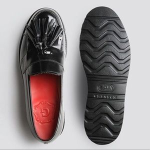 GRENSON BLACK CLARA TASSEL LOAFER PLATFORM leather